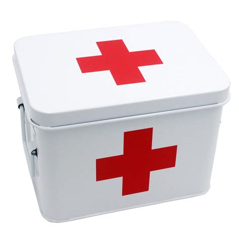 white metal tin medical box for kids|Amazon.com: First Aid Tin Box.